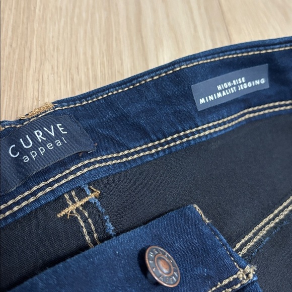 CURVE APPEAL (22W) High-Rise Minimalist Jegging Dark Wash Stretch Ankle Cropped - Picture 6 of 11